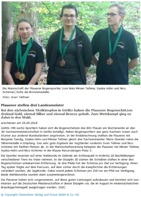 Freie Presse berichtet am 05.05.2018 - Mausklick auf Artikel macht diesen besser lesbar :-)