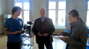 Manuel und Fritz im Gespräch mit Prof. Dr. Eckert
