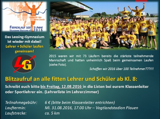 Aufruf Spendenlauf 2016