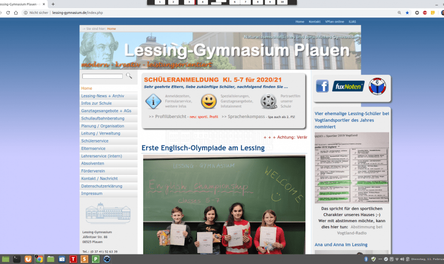 Alte Lessing-Homepage im wohlverdienten Ruhestand