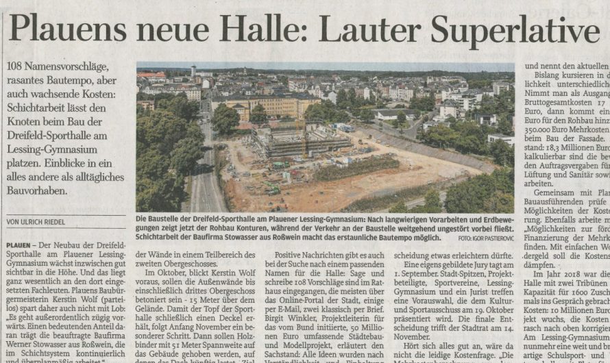 Pressespiegel: Plauens neue Halle: Lauter Superlative