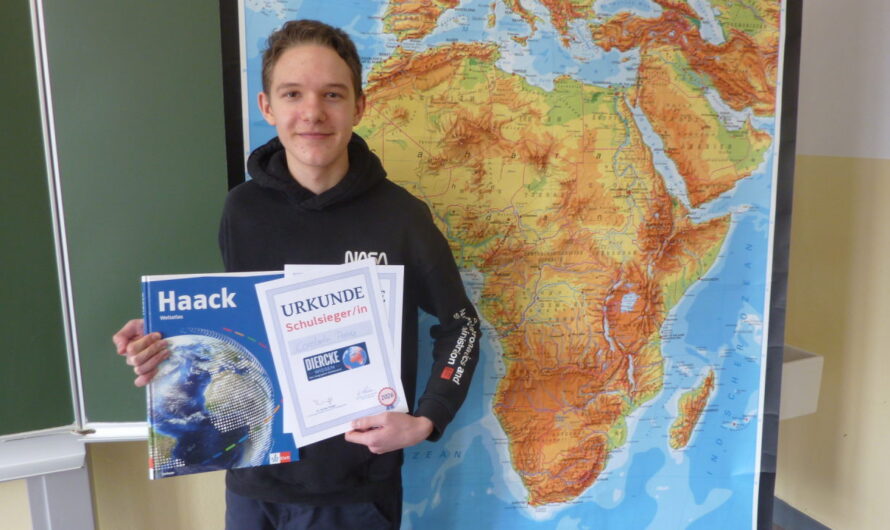 Constantin Putzke (Kl. 10c) siegt beim Geographie-Wettbewerb